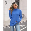 Zeagoo Women’s Turtleneck Sweater Fall Winter Casual Knit Pullover Tops(Blue)