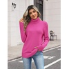 Zeagoo Women’s Turtleneck Sweater Fall Winter Casual Knit Pullover Tops(Hot Pink)
