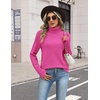 Zeagoo Women’s Turtleneck Sweater Fall Winter Casual Knit Pullover Tops(Hot Pink)