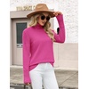 Zeagoo Women’s Turtleneck Sweater Fall Winter Casual Knit Pullover Tops(Hot Pink)