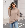 Zeagoo Women’s Turtleneck Sweater Fall Winter Casual Knit Pullover Tops(Khaki)