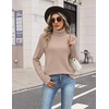 Zeagoo Women’s Turtleneck Sweater Fall Winter Casual Knit Pullover Tops(Khaki)