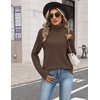 Zeagoo Women’s Turtleneck Sweater Fall Winter Casual Knit Pullover Tops(Light Brown)