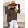 Zeagoo Women’s Turtleneck Sweater Fall Winter Casual Knit Pullover Tops(Light Brown)