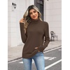 Zeagoo Women’s Turtleneck Sweater Fall Winter Casual Knit Pullover Tops(Light Brown)