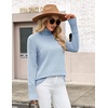 Zeagoo Women’s Turtleneck Sweater Fall Winter Casual Knit Pullover Tops(Sky Blue)