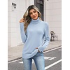 Zeagoo Women’s Turtleneck Sweater Fall Winter Casual Knit Pullover Tops(Sky Blue)