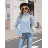 Zeagoo Women’s Turtleneck Sweater Fall Winter Casual Knit Pullover Tops(Sky Blue)
