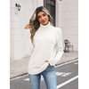 Zeagoo Women’s Turtleneck Sweater Fall Winter Casual Knit Pullover Tops(White)