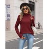 Zeagoo Women’s Turtleneck Sweater Fall Winter Casual Knit Pullover Tops(Wine Red)