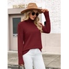 Zeagoo Women’s Turtleneck Sweater Fall Winter Casual Knit Pullover Tops(Wine Red)