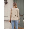 Zeagoo Womens V Neck Sweaters 2026 Fall Long Sleeve Pullover Tops Business Casual Outfits(A- Polka Dot-khaki)