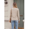 Zeagoo Womens V Neck Sweaters 2026 Fall Long Sleeve Pullover Tops Business Casual Outfits(Almond)