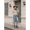 Zeagoo Womens V Neck Sweaters 2026 Fall Long Sleeve Pullover Tops Business Casual Outfits(Almond)