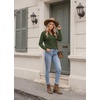 Zeagoo Womens V Neck Sweaters 2026 Fall Long Sleeve Pullover Tops Business Casual Outfits(Army Green)