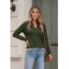 Zeagoo Womens V Neck Sweaters 2026 Fall Long Sleeve Pullover Tops Business Casual Outfits(Army Green)