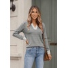 Zeagoo Womens V Neck Sweaters 2026 Fall Long Sleeve Pullover Tops Business Casual Outfits(Black White Stripes)