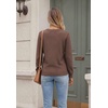 Zeagoo Womens V Neck Sweaters 2026 Fall Long Sleeve Pullover Tops Business Casual Outfits(Brown)