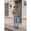 Zeagoo Womens V Neck Sweaters 2026 Fall Long Sleeve Pullover Tops Business Casual Outfits(Gray Purple)