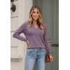 Zeagoo Womens V Neck Sweaters 2026 Fall Long Sleeve Pullover Tops Business Casual Outfits(Gray Purple)