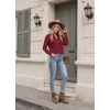 Zeagoo Womens V Neck Sweaters 2026 Fall Long Sleeve Pullover Tops Business Casual Outfits(Wine Red)