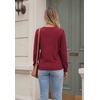 Zeagoo Womens V Neck Sweaters 2026 Fall Long Sleeve Pullover Tops Business Casual Outfits(Wine Red)