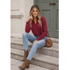 Zeagoo Womens V Neck Sweaters 2026 Fall Long Sleeve Pullover Tops Business Casual Outfits(Wine Red)