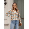 Zeagoo Womens V Neck Sweaters 2026 Fall Long Sleeve Pullover Tops Business Casual Outfits(Z- Floral Apricot)