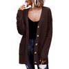 Zeagoo Cardigan Sweaters for Women Long Sleeve Fall Clothes Button Down Top(Deep Brown)