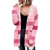 Zeagoo Cardigan Sweaters for Women Long Sleeve Fall Clothes Button Down Top(Pink Colorblock)