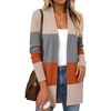 Zeagoo Cardigan Sweaters for Women Open Front Cardigans Long Sleeve Sweater(A1-colorblock 965)