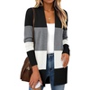 Zeagoo Cardigan Sweaters for Women Open Front Cardigans Long Sleeve Sweater(A2-colorblock 960)