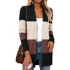 Zeagoo Cardigan Sweaters for Women Open Front Cardigans Long Sleeve Sweater(A3-colorblock 504)