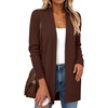 Zeagoo Cardigan Sweaters for Women Open Front Cardigans Long Sleeve Sweater(Brown)