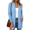 Zeagoo Cardigan Sweaters for Women Open Front Cardigans Long Sleeve Sweater(Light Blue)