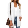 Zeagoo Cardigan Sweaters for Women Open Front Cardigans Long Sleeve Sweater(White)