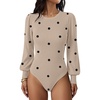 Beige Black Polka Dot