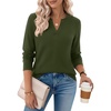 Zeagoo Womens V Neck Sweaters 2026 Fall Long Sleeve Pullover Tops Business Casual Outfits(Army Green)