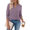 Zeagoo Womens V Neck Sweaters 2026 Fall Long Sleeve Pullover Tops Business Casual Outfits(Gray Purple)
