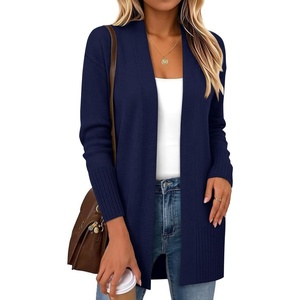 Zeagoo Cardigan Sweaters for Women Open Front Cardigans Long Sleeve Sweater(Navy Blue)