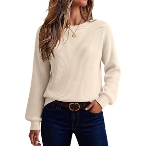 Zeagoo Sweaters for Women 2026 Loose Fit Chunky Knit Casual Fall Outfits(03 Beige)