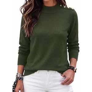 Zeagoo Sweaters for Women Turtleneck Tops Long Sleeve Mock Neck Pullover(Army Green)