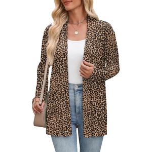 Zeagoo Women’s Lightweight Cardigan Open Front Long Sleeve Casual Cardigans(A-leopard Print)