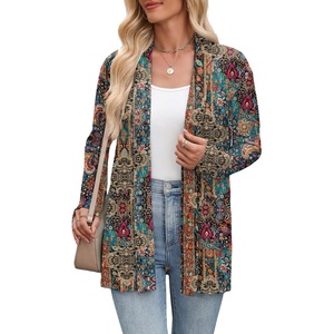 Zeagoo Women’s Lightweight Cardigan Open Front Long Sleeve Casual Cardigans(A-multicolor)