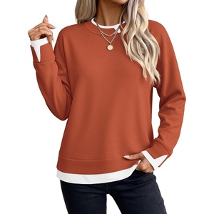 Zeagoo Womens Sweaters Crewneck Long Sleeve Pullover Tops(Rust Red)