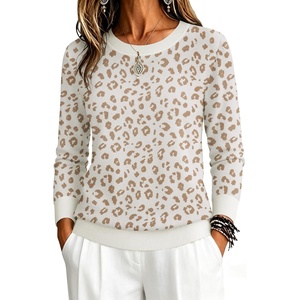 Zeagoo Womens Sweaters Long Sleeve Tops Classic Fall Clothes Crewneck Tops(Leopard-an663)