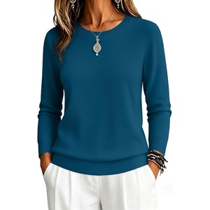 Zeagoo Womens Sweaters Long Sleeve Tops Classic Fall Clothes Crewneck Tops(Turquoise)