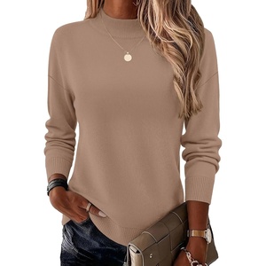 Zeagoo Womens Sweaters Turtleneck Long Sleeve Tops Lightweight Fall Clothes(Apricot)