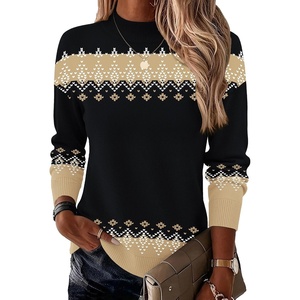 Zeagoo Womens Sweaters Turtleneck Long Sleeve Tops Lightweight Fall Clothes(Fair Isle Pattern)