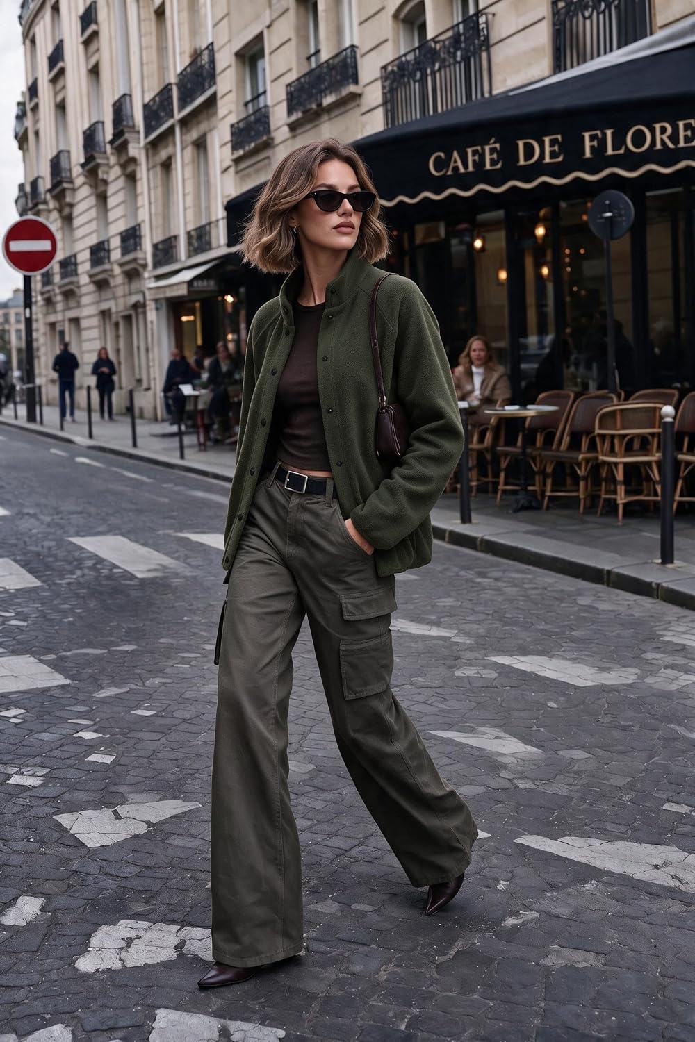 image:imageZeagoo Fleece Jackets for Women Fall Clothe Button Winter Coat with PocketsArmy Green